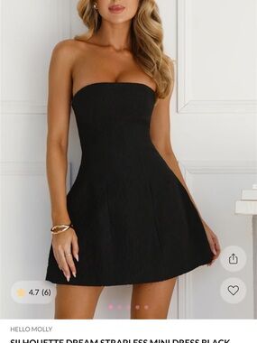 Hello Molly Black Strapless Fit-and-Flare Mini Dress